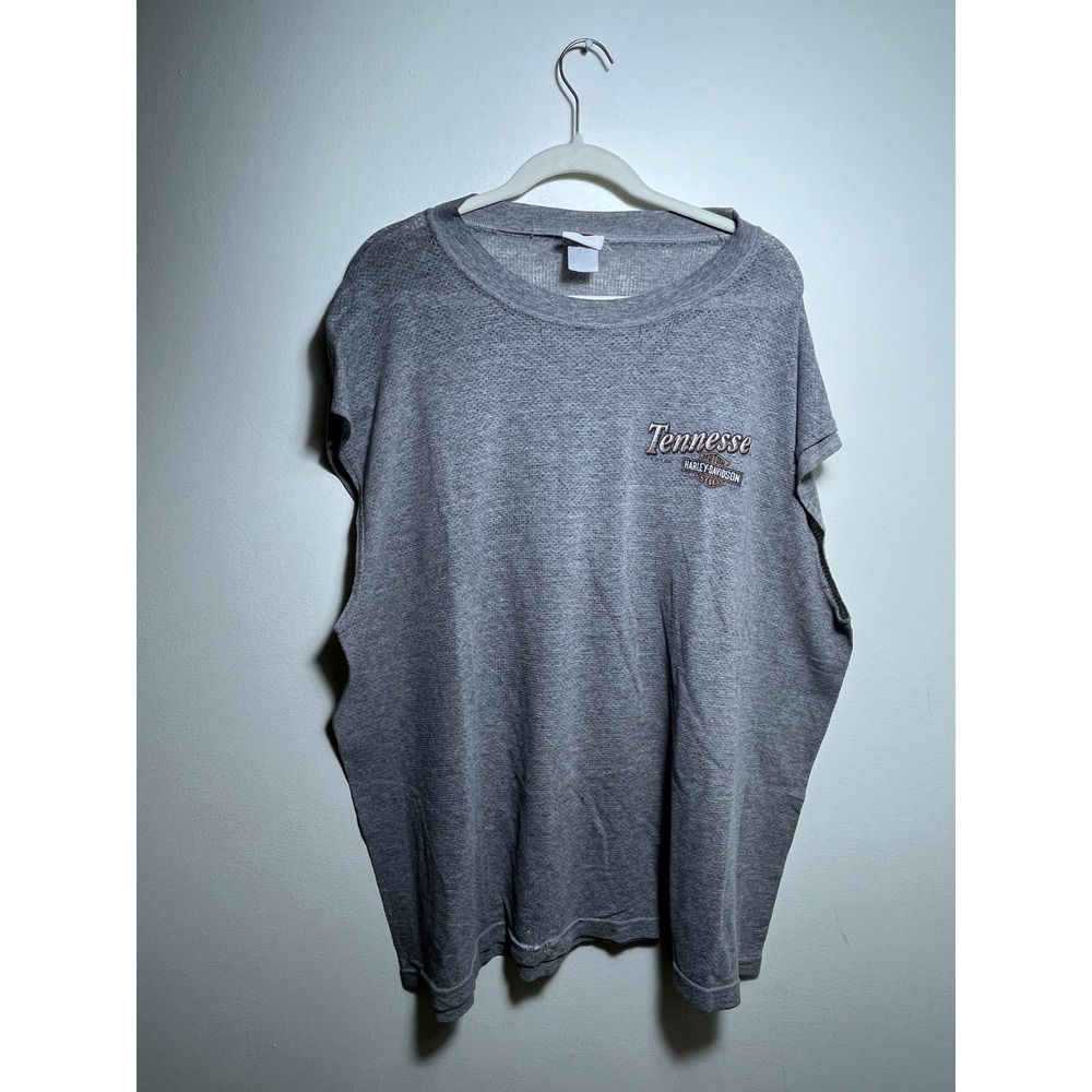 Harley-Davidson Tennessee Smoky Mountain‎ Cut Off Sleeveless T-Shirt Grey